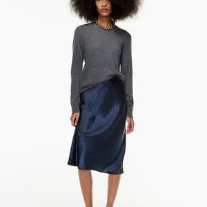 Babaton Slip Satin midi skirt in Starboard